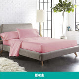 100328 Merge 100% Cotton 1000TC Double Fitted Flat Sheets Pillowcase Set Blush Z227.