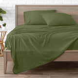 100329 Merge 2000TC Soft Fitted Flat Sheet Double Green Z227.