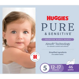 100376 Merge Huggies Pure And Sensitive Premium Nappy Pants Size 5 46 Pack Z119.