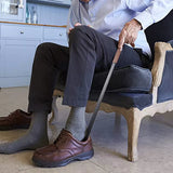 100442 42CM Shoe Horn Long Leather Metal Handle Shoehorn Stainless Steel Lifter Z138.