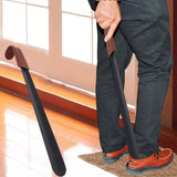 100442 42CM Shoe Horn Long Leather Metal Handle Shoehorn Stainless Steel Lifter Z138.