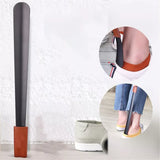 100442 42CM Shoe Horn Long Leather Metal Handle Shoehorn Stainless Steel Lifter Z138.