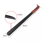 100442 42CM Shoe Horn Long Leather Metal Handle Shoehorn Stainless Steel Lifter Z138.