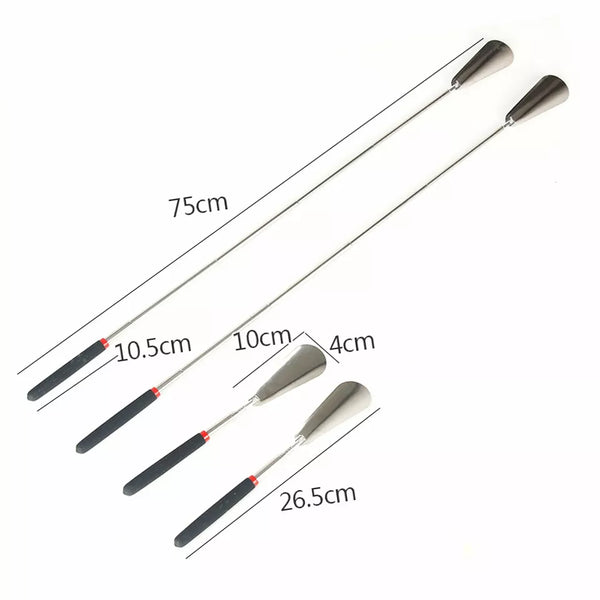 100448 Merge 2PC 75cm Telescopic Long Handle Shoehorn stainless Steel Shoe Horn Z138.