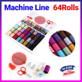 1004500 Merge 64 Rolls Sewing Machine Line Thread Spool Set Bobbin Cotton Reel Needle Tape Kit Z253 xxxxxxx You 020426