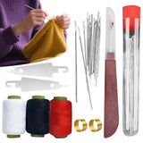 1004521 Merge 36 Pieces Big Eye Steel Needles Set Stainless Steel Sewing Needle Kit With Thread Z298 xxxxxxx You 100726.