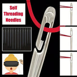1004523 Merge Stainless Steel Self Threading Needles Hand Sewing Darning Needle Wooden Storage Z298 xxxxxxx You 100726.