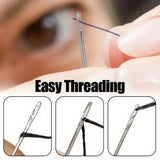 1004523 Merge Stainless Steel Self Threading Needles Hand Sewing Darning Needle Wooden Storage Z298 xxxxxxx You 100726.