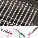 1004523 Merge Stainless Steel Self Threading Needles Hand Sewing Darning Needle Wooden Storage Z298 xxxxxxx You 100726.