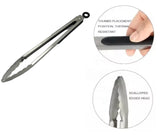 1022120 Merge 2x30cm Long Handle Kitchen Stainless Steel BBQ Tongs Salad Bread Serving Tool Z299 xxxxxxx You 120726.