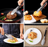 1022120 Merge 2x30cm Long Handle Kitchen Stainless Steel BBQ Tongs Salad Bread Serving Tool Z299 xxxxxxx You 120726.