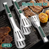 1022124 Merge 3 Pcs Anti-Slip Stainless Steel Kitchen Food Tongs Grill Meat Bread Serving Clip Z299 xxxxxxx You 120726.