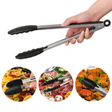 1022125 Merge 2 Piece Black Kitchen Tongs Premium Silicone BPA Free Non Stick Stainless Steel Z299 xxxxxxx You 120726.