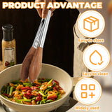 1022127 Merge Walnut Wood Tong Versatile Kitchen Wooden Ends Tong With Stainless Handle Z299 xxxxxxx you 120726.