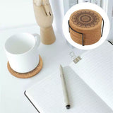 1022245 Merge 12Pcs Cup Coasters Coffee Pad With Rack Nordic Mandala round Cork Coaster Z219.