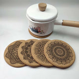 1022245 Merge 12Pcs Cup Coasters Coffee Pad With Rack Nordic Mandala round Cork Coaster Z219.