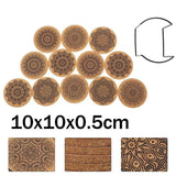 1022245 Merge 12Pcs Cup Coasters Coffee Pad With Rack Nordic Mandala round Cork Coaster Z219.