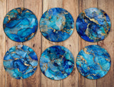 1022246 Merge Agate Geode Blue Drink Coasters Set Of Six Neoprene Round Z219 xxxxxxx You 120226.