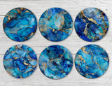 1022246 Merge Agate Geode Blue Drink Coasters Set Of Six Neoprene Round Z219 xxxxxxx You 120226.