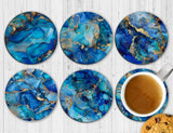 1022246 Merge Agate Geode Blue Drink Coasters Set Of Six Neoprene Round Z219 xxxxxxx You 120226.
