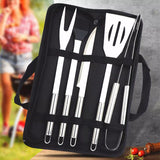 1026020 Merge 6PCS BBQ Tool Set Stainless Steel Grill Utensils Kit Barbecure Cook Accessories Z149.