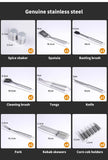 1026021 Merge Moyasu 18 PCS BBQ Tool Set Stainless Steel Outdoor Barbecue Accessory Grill Cook Z149.