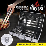 1026021 Merge Moyasu 18 PCS BBQ Tool Set Stainless Steel Outdoor Barbecue Accessory Grill Cook Z149.