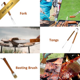 1026024 Merge 19 Piece Wooden BBQ Grill Set Stainless Steel Utensils With Carry Case Z149.