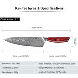 1026053 Merge Turwho 8.2inch Chef Knife Kitchen Japanese VG10 Damascus Steel Kirisuke Knife Z276 xxxxxxx You 210526.