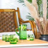 1026094 Merge 7pc Recycled Glassware Set 6 Drinking Glasses Tumblers 1 Water Jug Juice Pitcher Z304 xxxxxxx You 210726.