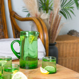 1026094 Merge 7pc Recycled Glassware Set 6 Drinking Glasses Tumblers 1 Water Jug Juice Pitcher Z304 xxxxxxx You 210726.