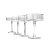 1026102 4 Linear Coupe Champagne Glasses Set Cocktail Dessert Stemware Z305 xxxxxxx You 220726.