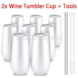 1026106 Merge 2 Pcs 180ml Double Insulated Stemless Champagne Flutes Tumbler Lids Straws Z305 xxxxxx You 230726.