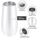 1026106 Merge 2 Pcs 180ml Double Insulated Stemless Champagne Flutes Tumbler Lids Straws Z305 xxxxxx You 230726.