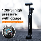 104148 Merge RockBros Floor Pump Motorcycle Bike Gauge 120PSI Presta Schrader Z294 xxxxxxx You 030726