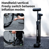 104148 Merge RockBros Floor Pump Motorcycle Bike Gauge 120PSI Presta Schrader Z294 xxxxxxx You 030726