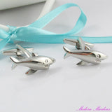 10542 Merge Platinum Brass Shark Cufflinks 11x25mm Z275 xxxxxxx You 190526.