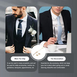 10544 Merge Golden Rhinestone Mens Links Tie Clip Set Alloy Business Attire Z275 xxxxxxx You 190526.