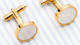 10546 Merge Gold Plated Cufflinks Gold White Mother Of Pearl MOP Father Wedding Bridal Z275 xxxxxxx You 190526