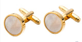 10546 Merge Gold Plated Cufflinks Gold White Mother Of Pearl MOP Father Wedding Bridal Z275 xxxxxxx You 190526