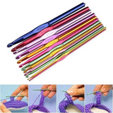10555 Merge 12 Sizes Multi Coloured Aluminium Crochet Hooks Yarn Knitting Needles 2-8mm Set Z297 xxxxxxx You 090726.