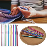 10555 Merge 12 Sizes Multi Coloured Aluminium Crochet Hooks Yarn Knitting Needles 2-8mm Set Z297 xxxxxxx You 090726.