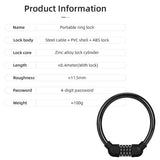 10724 Merge Bike Bicycle Code Combination Lock 4 Digital Password Pin Security Cable Lock Z263 xxxxxxx You 280426.