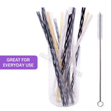 10762 Merge 108 Straws Reusable Plastic Straws 25cm Long Drinking Straws With Cleaner Brush Z256 xxxxxxx 230626.