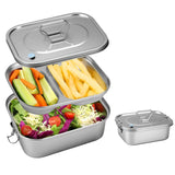 112134 Merge Double-Layer Stainless Steel Lunch Box Metal Bento Food Leakproof Storage Z258 xxxxxxx You 170426.