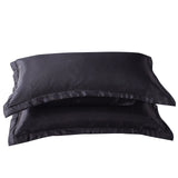 110354 Merge 2 Pieces Black Silk Satin Pillow Cases Cover Solid Standard Bedding Soft Pillow Case Z230 xxxxxxx You 280226.
