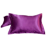 110355 Merge 2 Pieces Silk Satin Pillow Cases Cover Solid Standard Bedding Soft Pillow Case Purple Z230 xxxxxxx You 280226.
