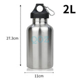110722 Merge 2000ml stainless Steel Large Mouth Water Drink Big Bottle Kettle Cycling Sport Z244 xxxxxxx You 310726.