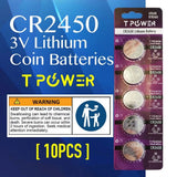 11110 Merge 10 Tpower CR2450 3V Cell Coin Lithium Button Battery DL2450 ECR2450 X125 X133 021026.