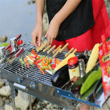 1122132 Merge 12 Pieces BBQ Metal Skewers Stainless Steel Flat Needle Barbecue Tools Z300 xxxxxxx You 160726.
